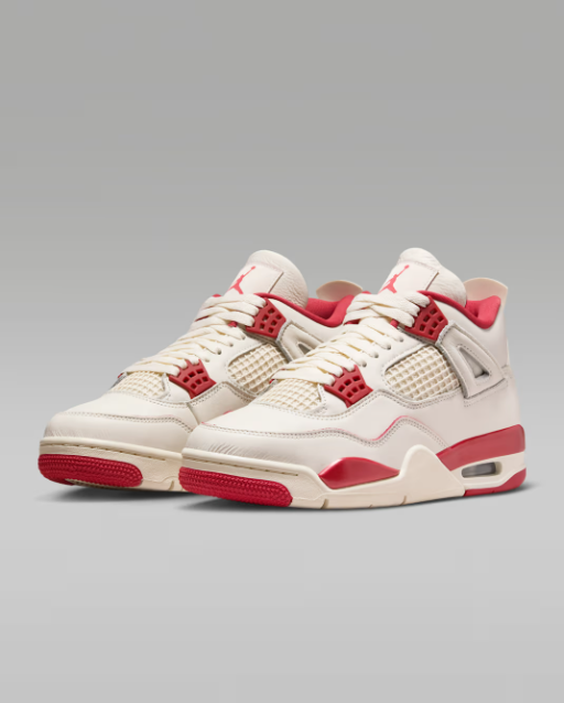 Air Jordan 4 Retro 'Pale Ivory and Tough Red'