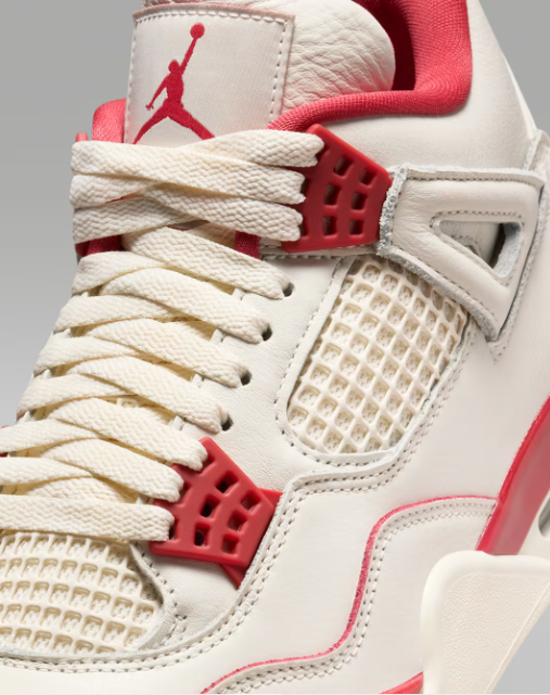 Air Jordan 4 Retro 'Pale Ivory and Tough Red'